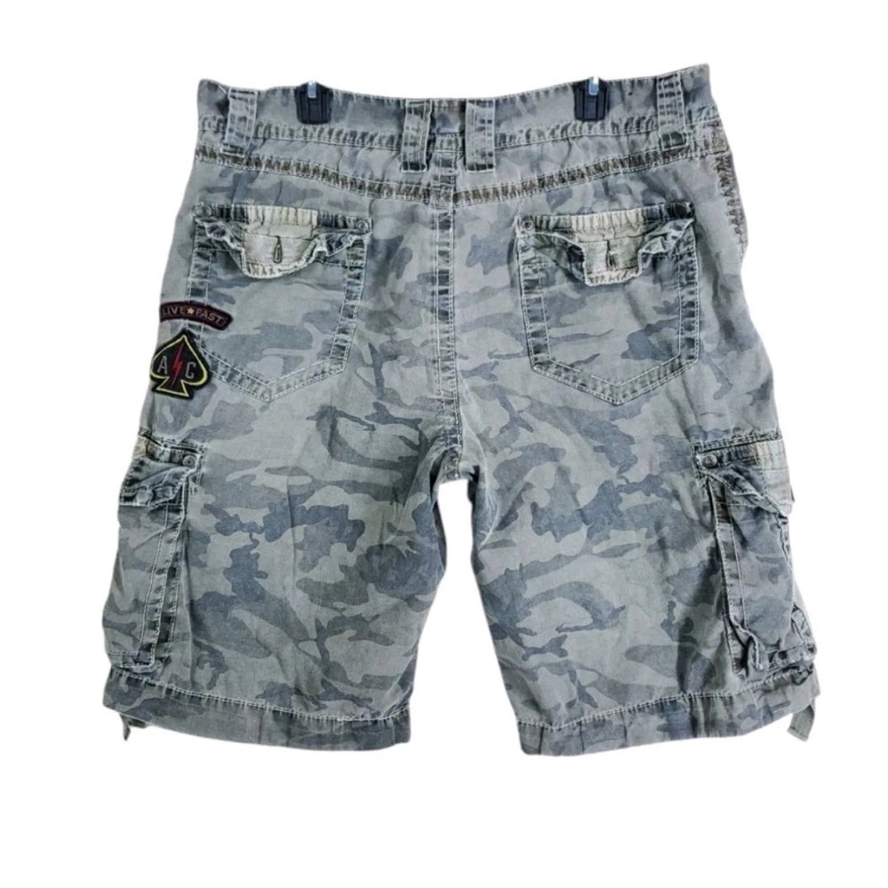 Affliction Jort Shorts Cargo Camo Mens 40 Grunge Gray Black Relaxed Fit (39x12) - Picture 13 of 13
